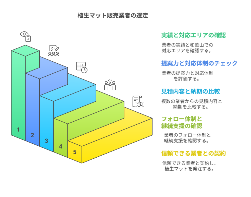 植生マット販売業者の選定