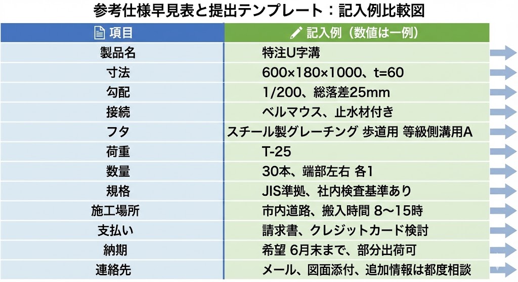 ※ここに図解を挿入
目的テンプレートの記入例
構成左に項目、右に記入例の比較図